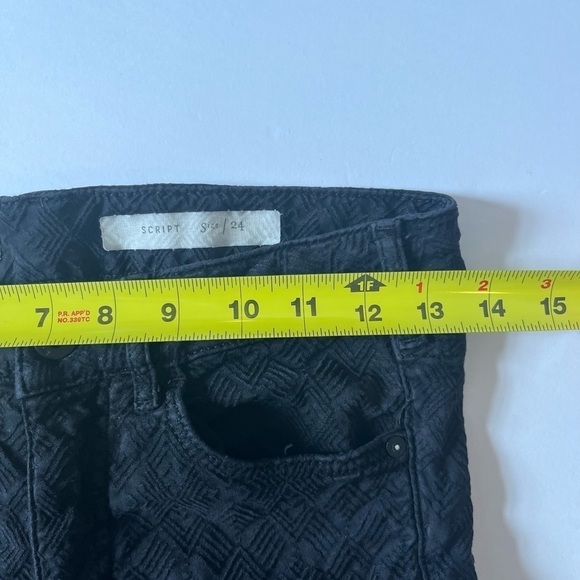 Pilcro & Letterpress Black Textured Script pants Size 24 - Picture 8 of 9